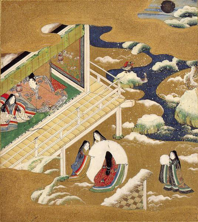 Illustration of the Genji Monogatari (Asagao, The Blue Bell)